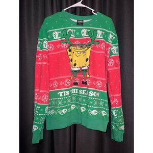 Ugly Christmas Sweater Sweatshirt Xmas Size Medium Spongebob